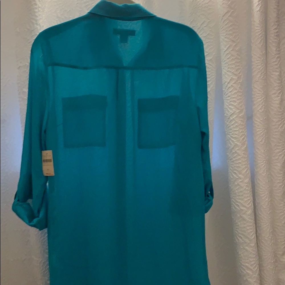 Sheer button down top - Picture 2 of 4